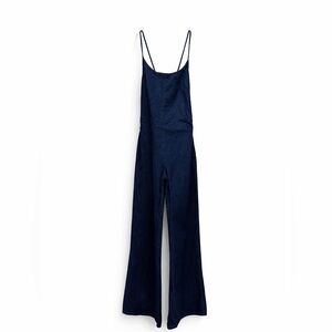 Tobi Navy Wide-Leg Jumpsuit